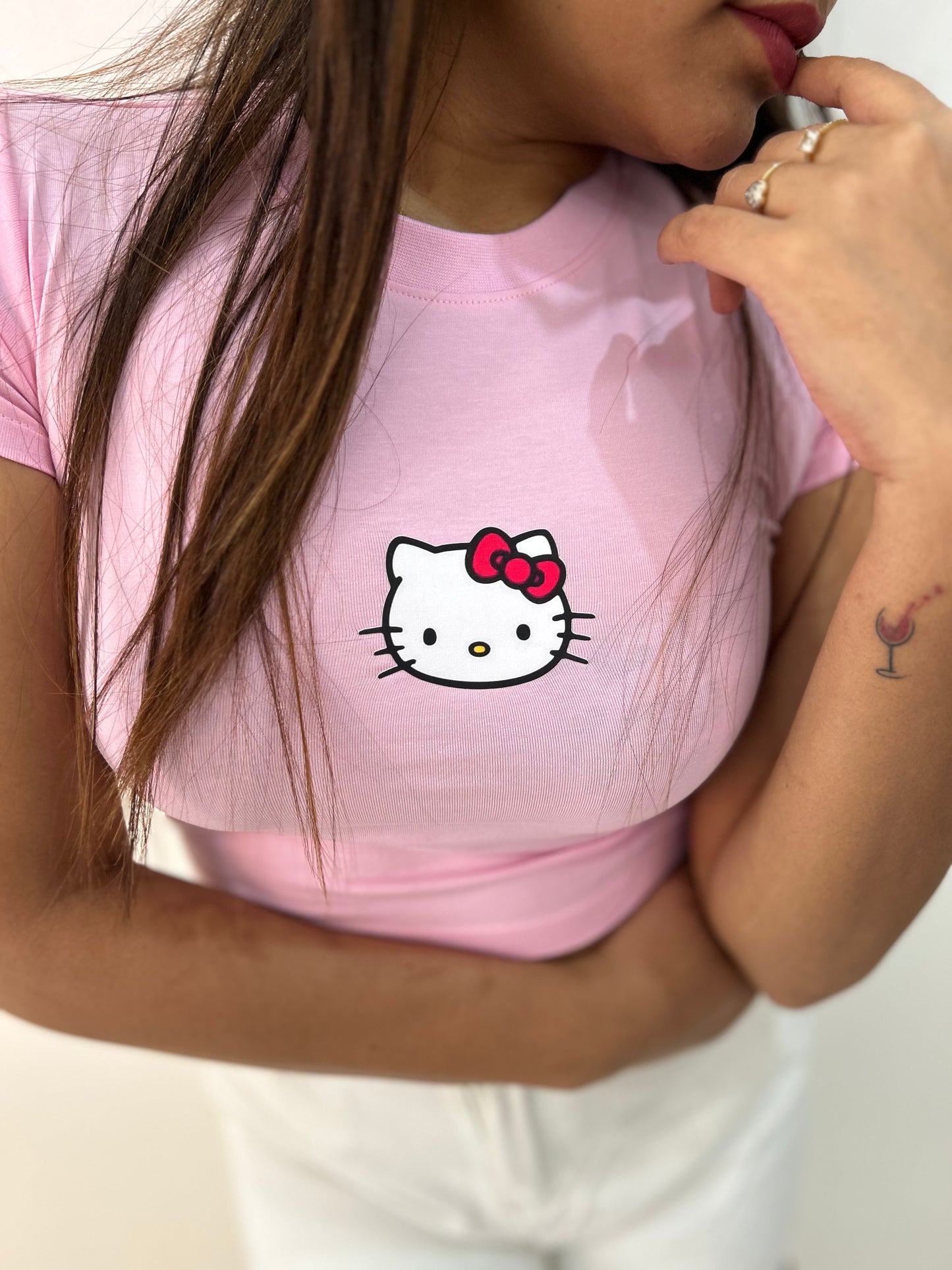Hello Kitty Pink Aesthetic Baby Tee