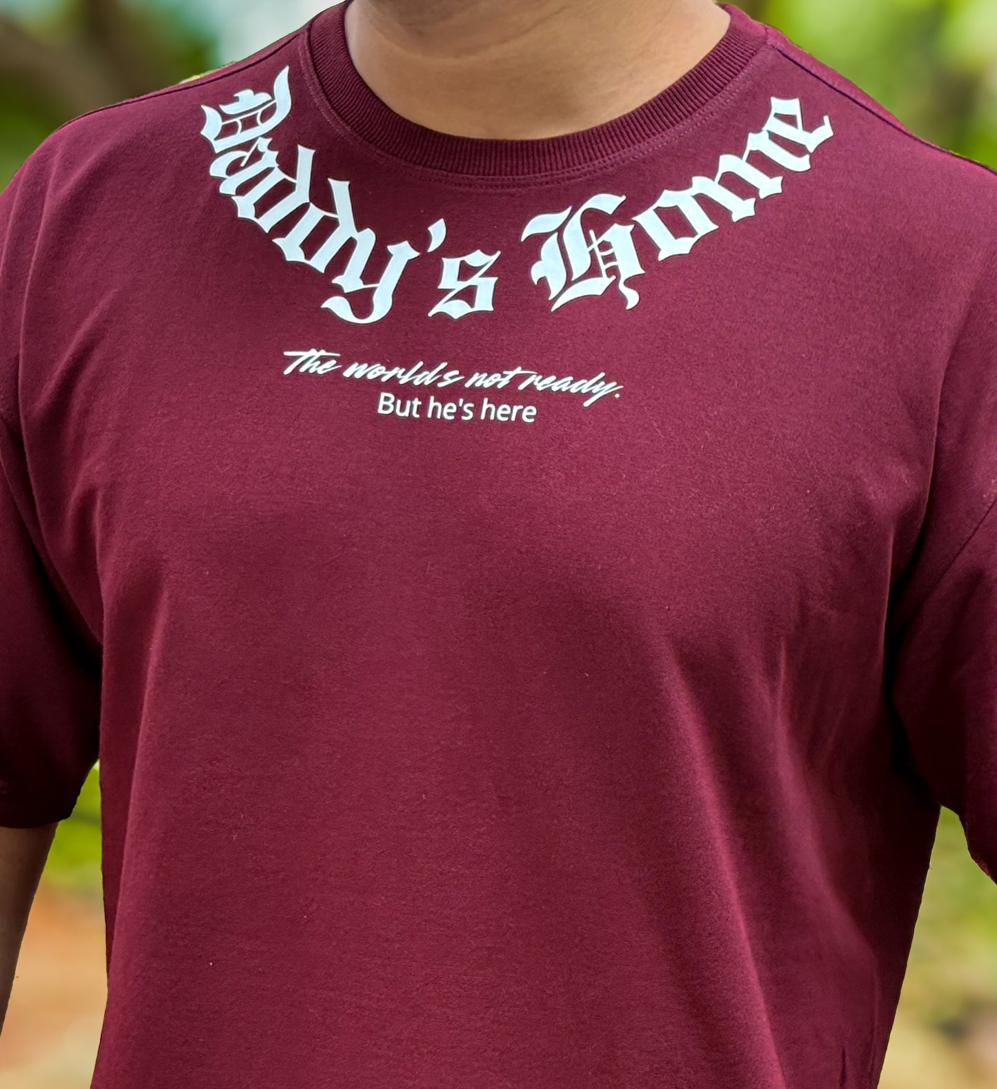 Daddy’s Home Reflective Oversized Tshirt Maroon Edition