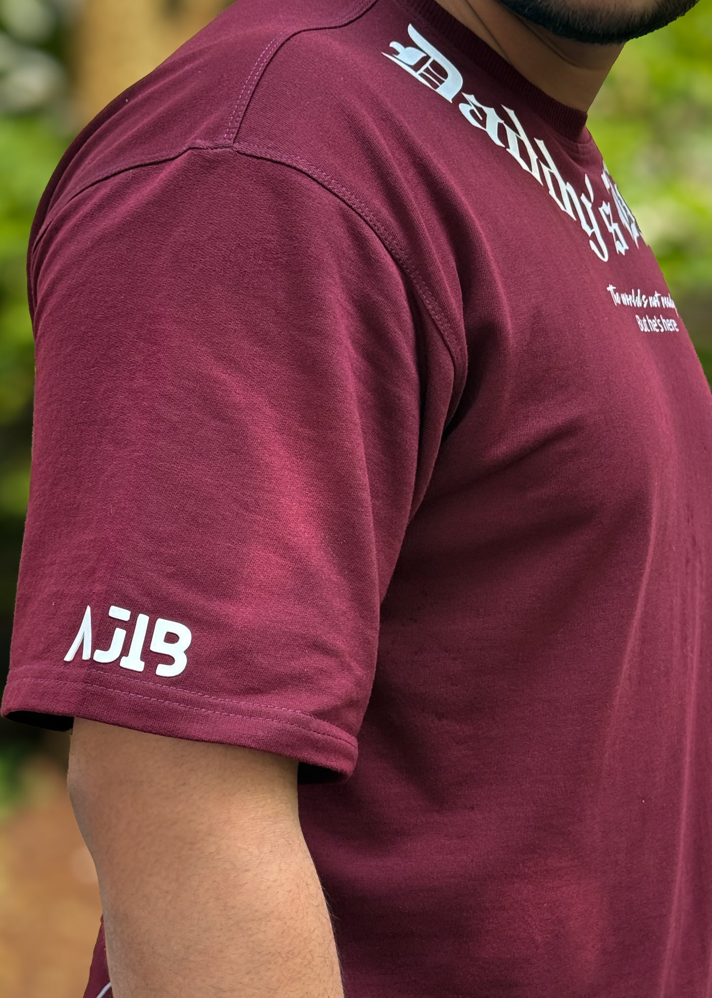 Daddy’s Home Reflective Oversized Tshirt Maroon Edition