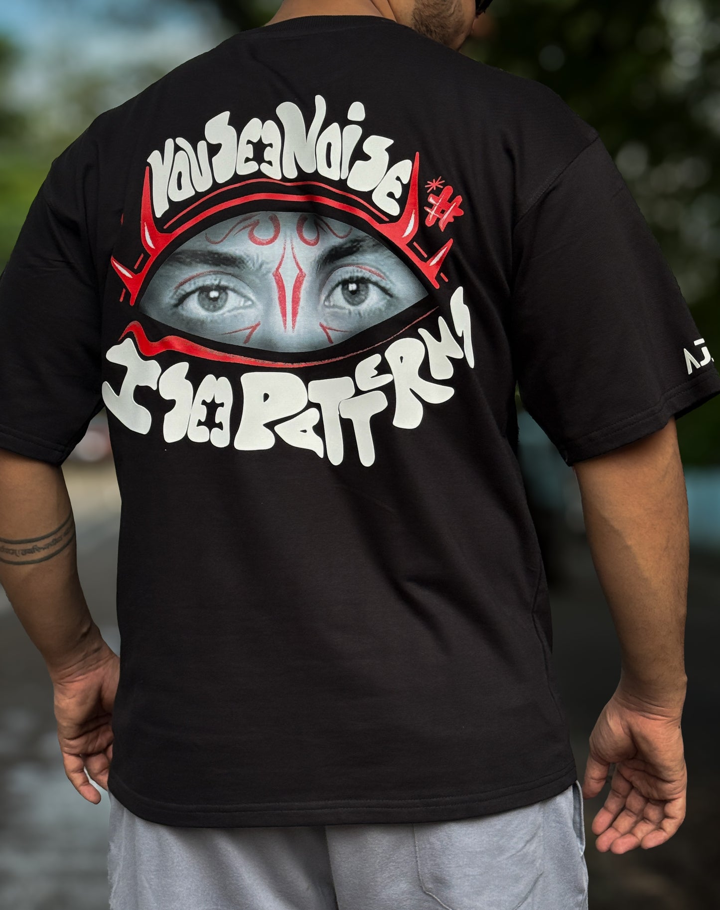 You See Noise I See Patterns HD Print Oversized Graphic T-Shirt