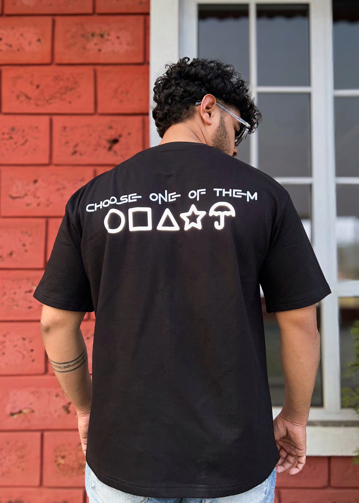 Choose One of Them | 456 Squid Game Reflective Oversized T-Shirt