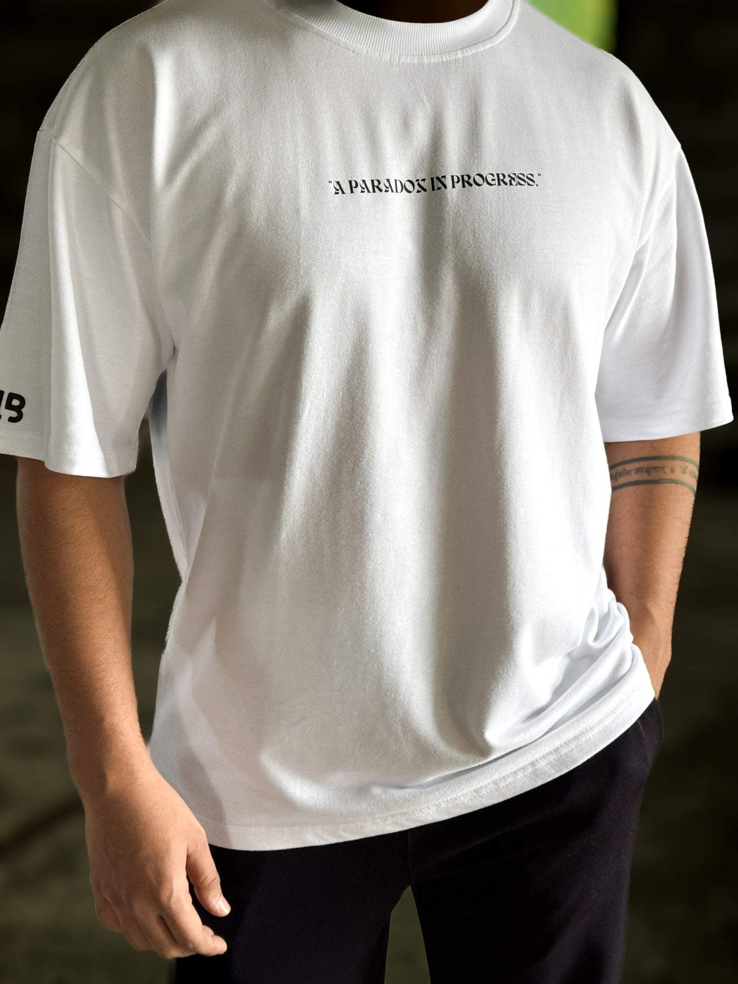 A Paradox in Progress HD Print Oversized Graphic T-Shirt