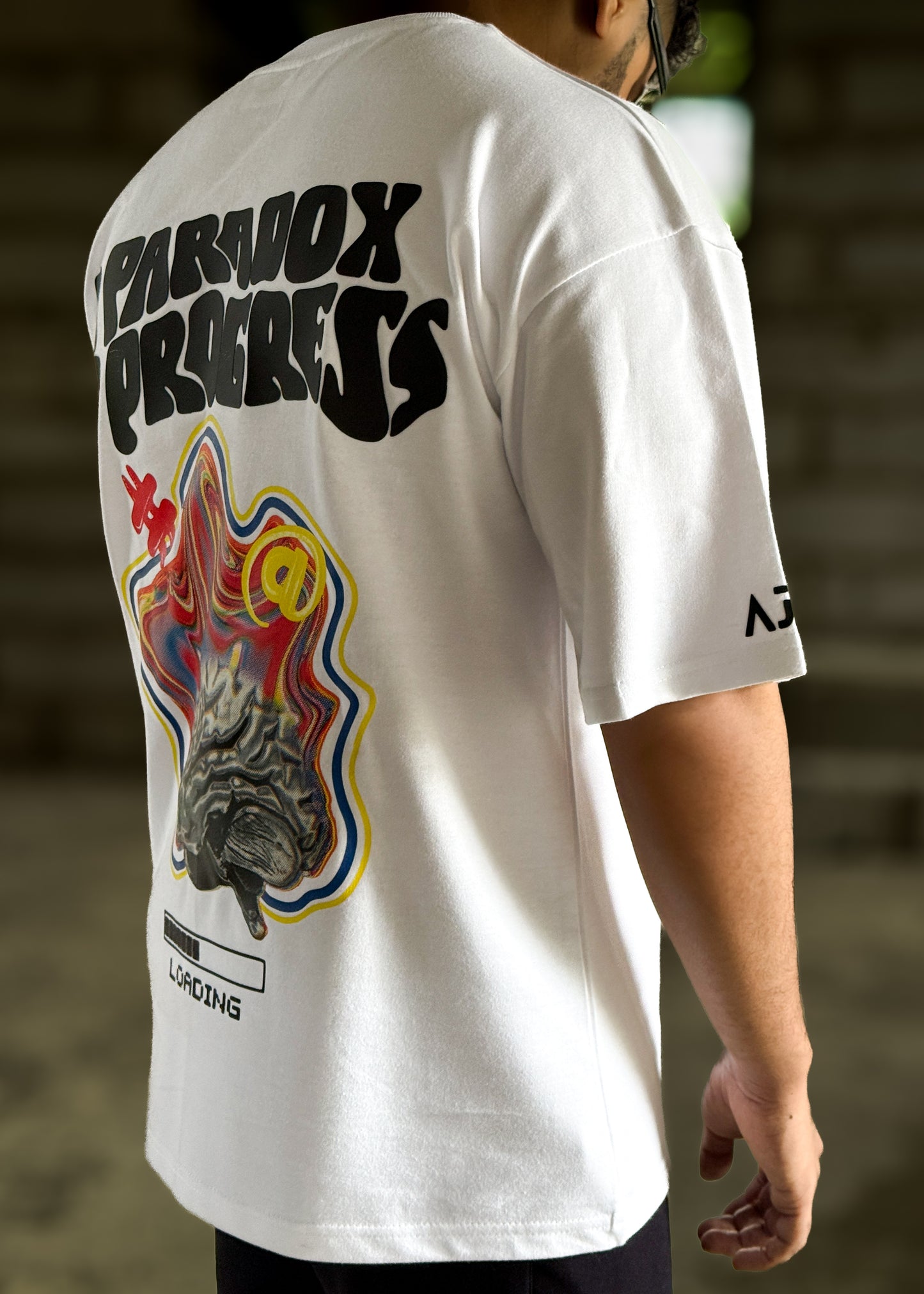 A Paradox in Progress HD Print Oversized Graphic T-Shirt