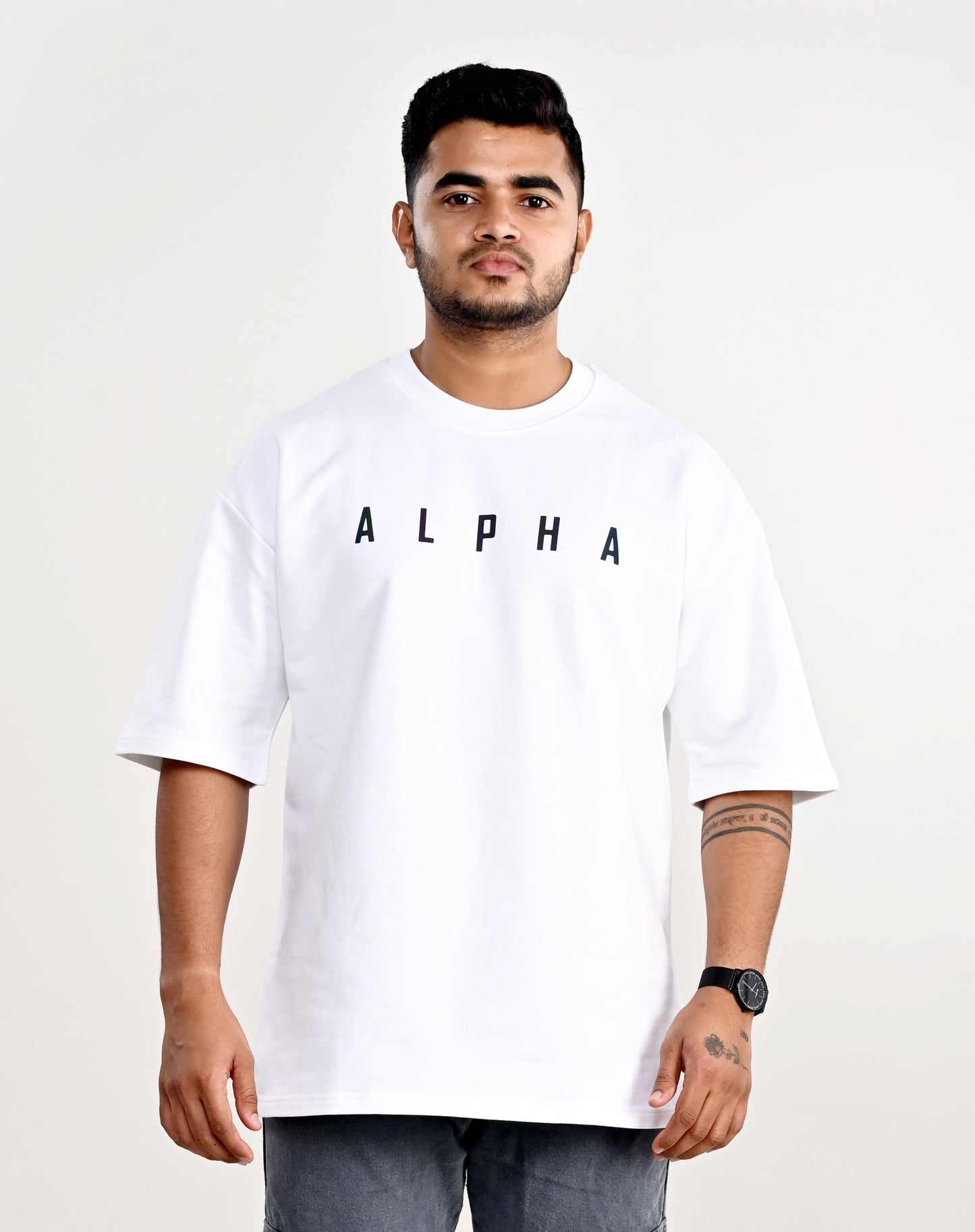 Alpha | Rainbow Reflective Oversized T-Shirt