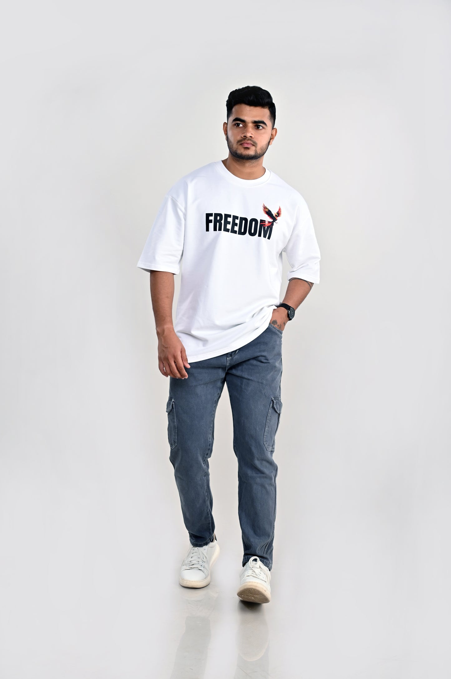 FREEDOM | Graphic Printed Oversized T-Shirt