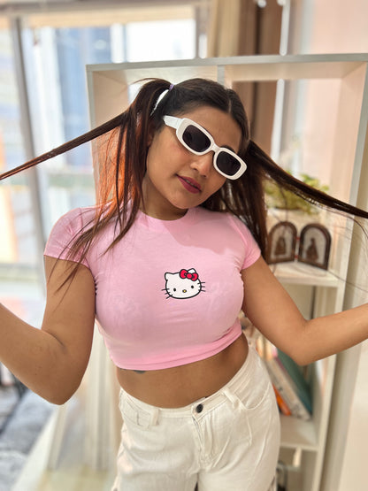 Hello Kitty Pink Aesthetic Baby Tee