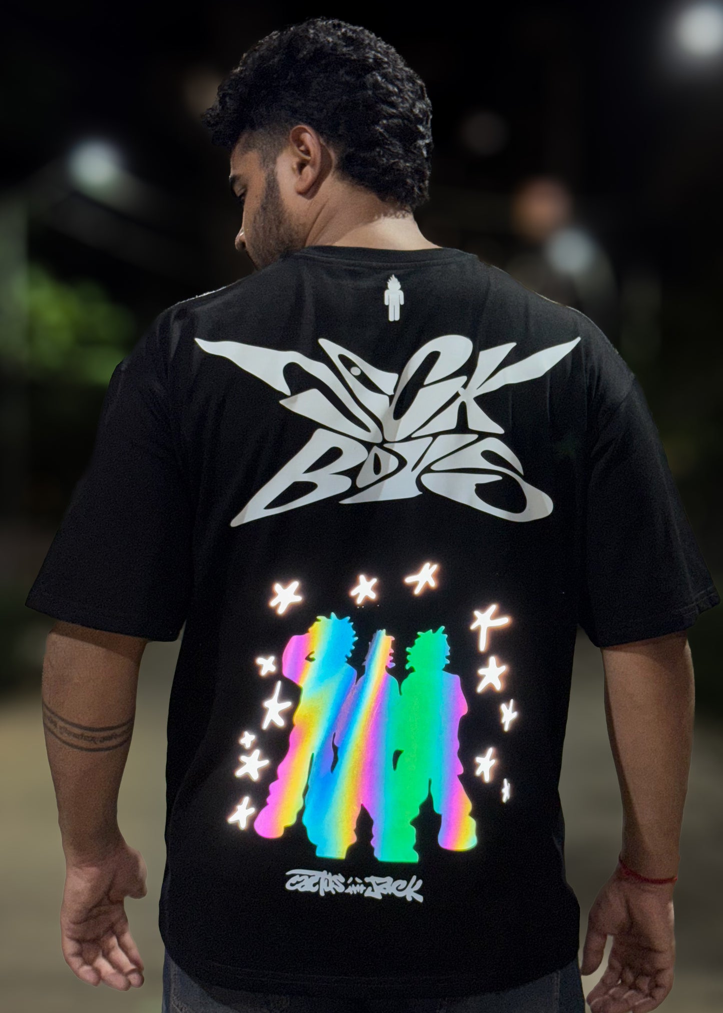 Travis Scott JackBoys Reflective Oversized T-Shirt – Black