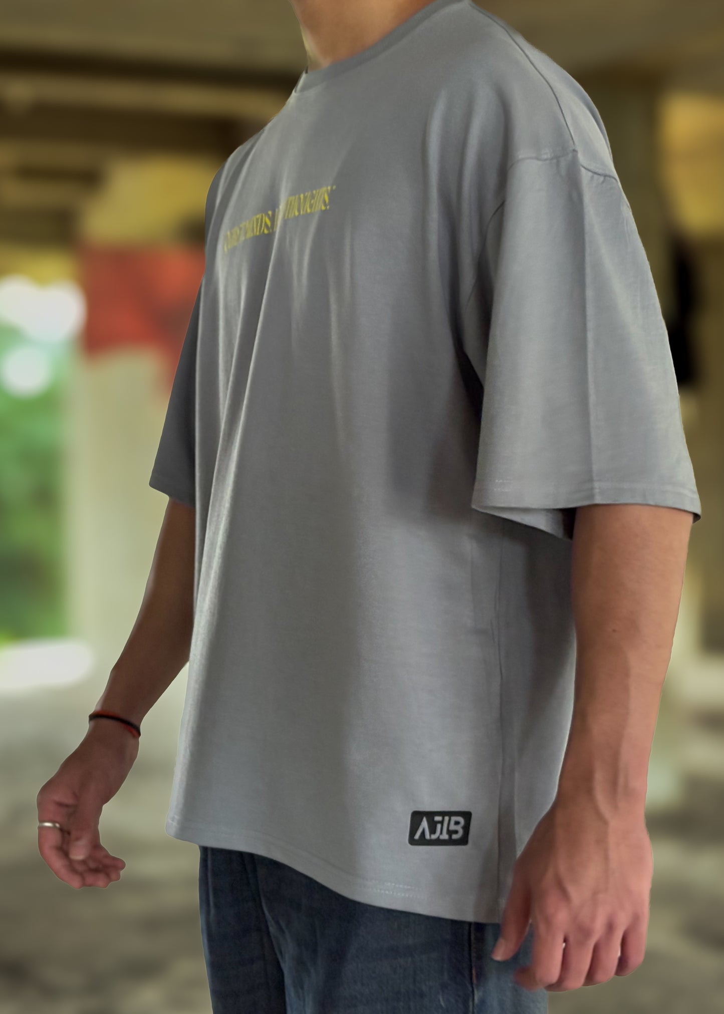 “Quiet Minds, Loud Thoughts” Oversized Graphic T-Shirt – Grey