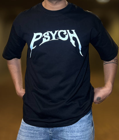 PSYCH Mind-warp Reflective Graphic Oversized Tshirt