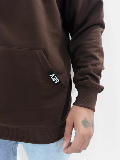 Cocoa Brown Minimalist Hoodie