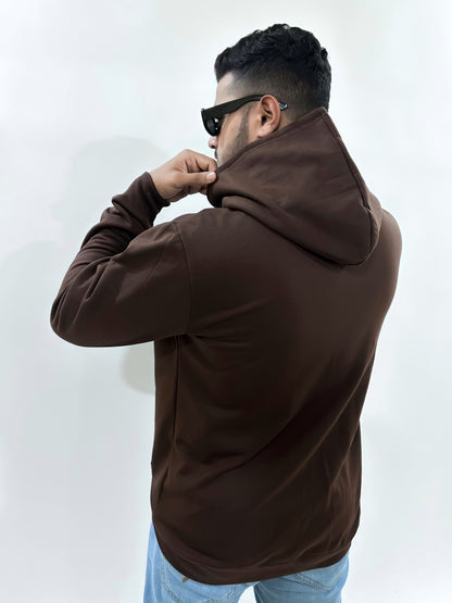 Cocoa Brown Minimalist Hoodie