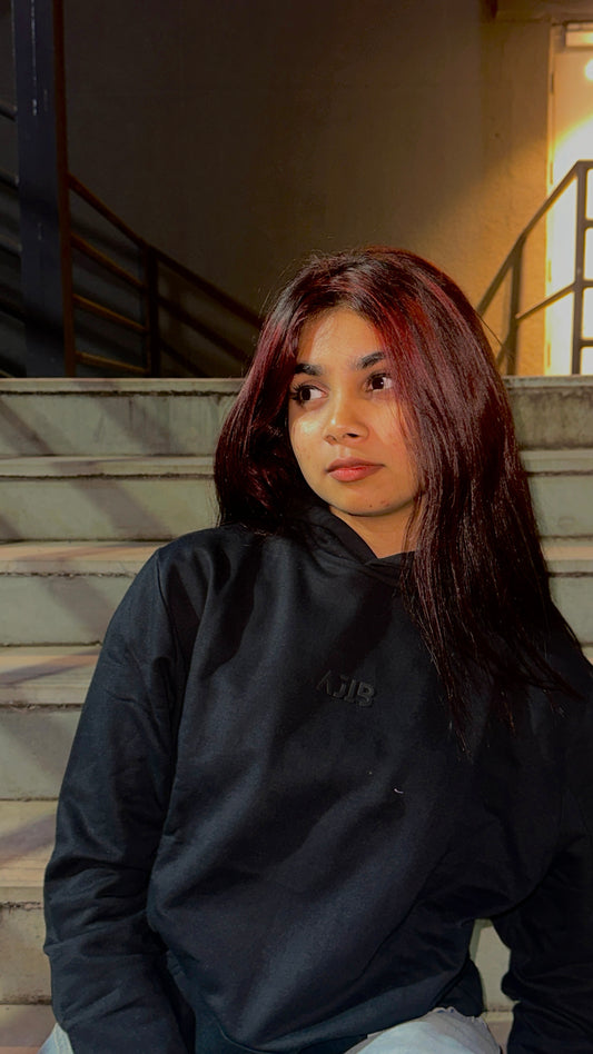 Charcoal Black Minimalist Hoodie