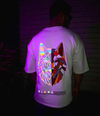 Alpha | Rainbow Reflective Oversized T-Shirt