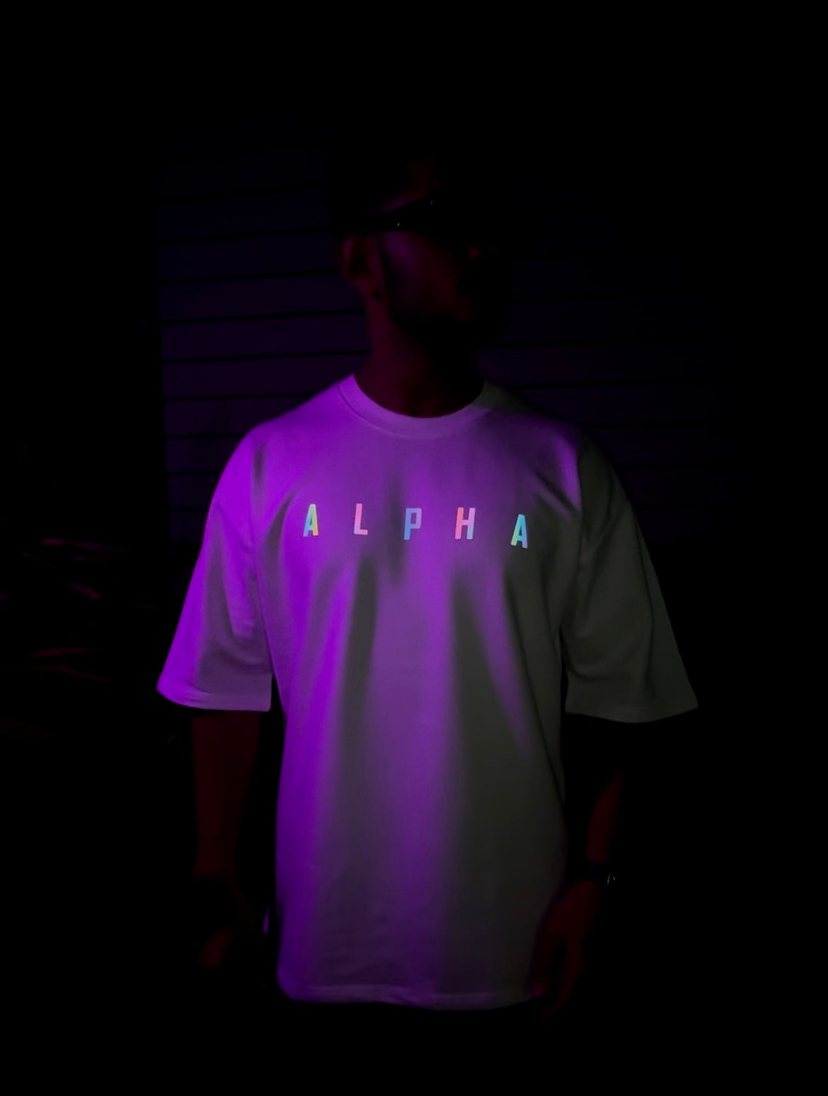 Alpha | Rainbow Reflective Oversized T-Shirt