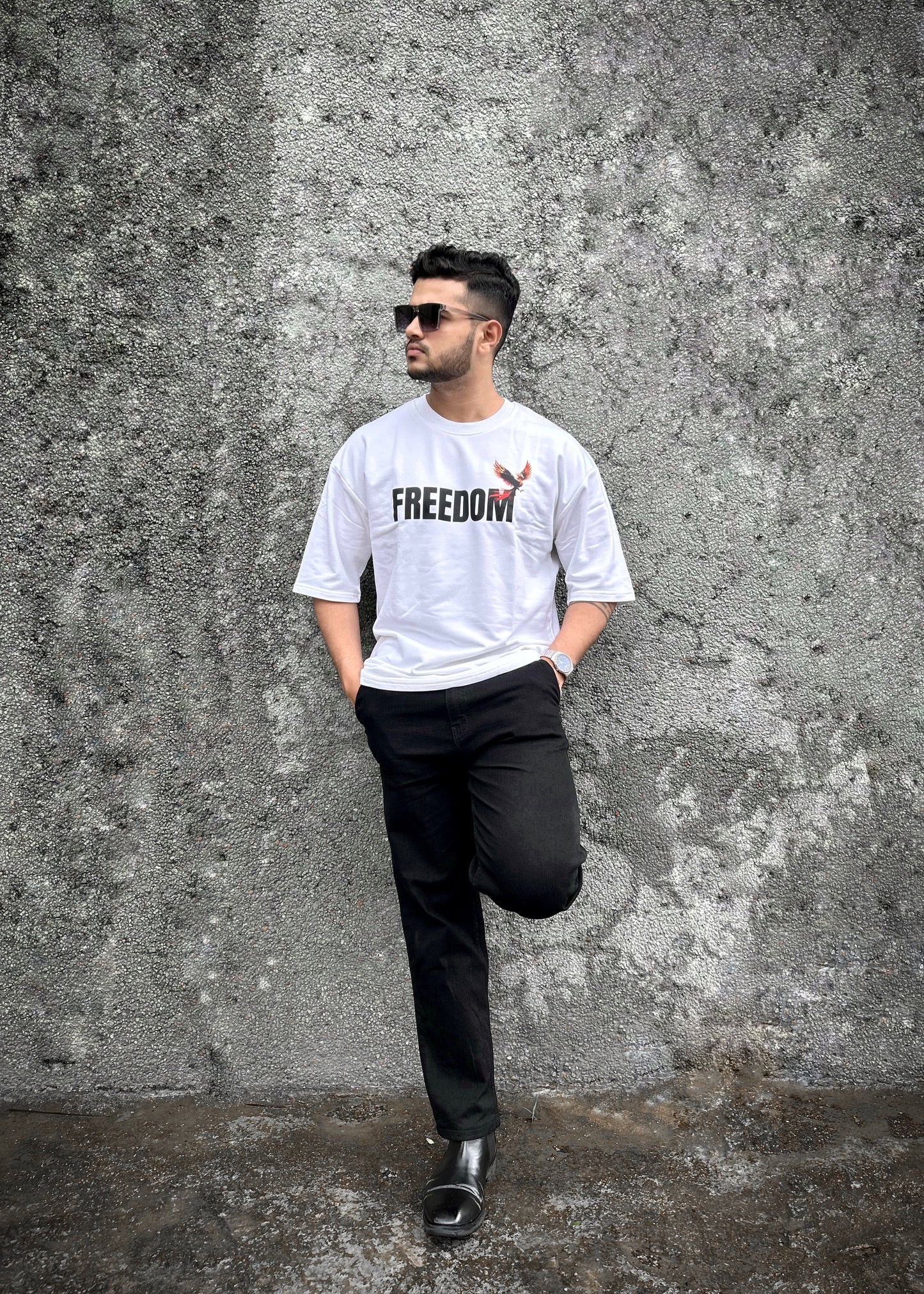 FREEDOM | Graphic Printed Oversized T-Shirt