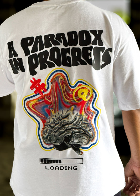 A Paradox in Progress HD Print Oversized Graphic T-Shirt