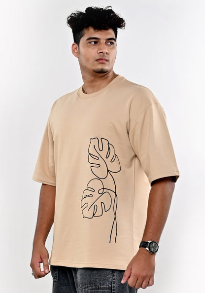 Monstera Leaves | Graphic Printed Oversized T-Shirt